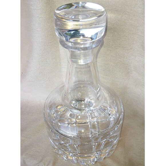 Stunning ORREFORS Heavy Thick Based Cube Cut Lead Crystal Swedish Decanter with - Picture 7 of 10